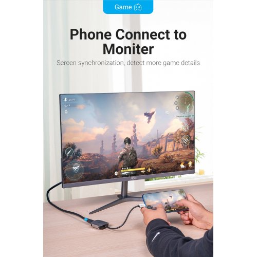 Переходник Vention USB Type-C to HDMI 4K 0.15m (TDEHB) Gray купить в Украине | Telemart фото
