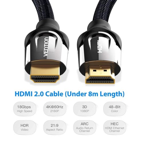 Кабель Vention HDMI to HDMI V2.0 4K 3m (VAA-B05-B300) Black купить в Украине | Telemart фото