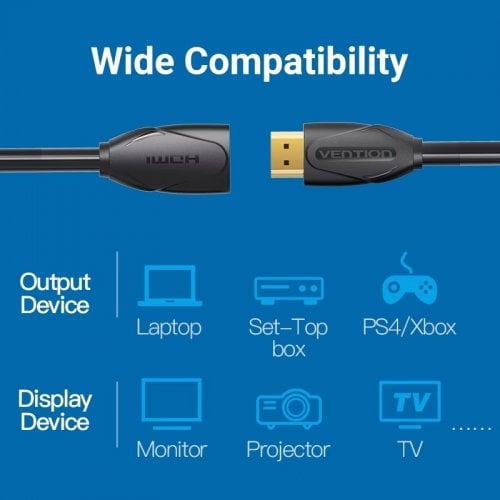 Удлинитель Vention HDMI to HDMI V2.0 4K 2m (VAA-B06-B200) Black купить в Украине | Telemart фото