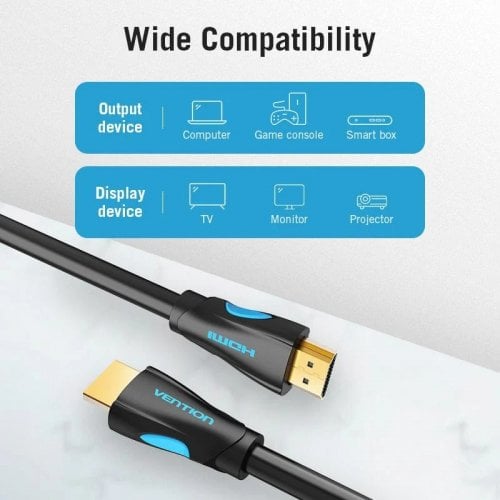 Кабель Vention HDMI to HDMI V1.4 4K 15m (VAA-M02-B1500) Black купить в Украине | Telemart фото