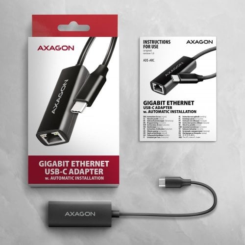 Сетевая карта AXAGON ADE-ARC USB 3.2 Gen1 Type-C to Gigabit Ethernet Black купить в Украине | Telemart фото