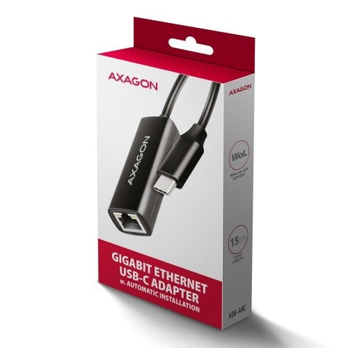 Сетевая карта AXAGON ADE-ARC USB 3.2 Gen1 Type-C to Gigabit Ethernet Black купить в Украине | Telemart фото
