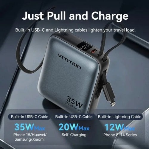 Powerbank Vention 10000mAh 35W (FHFH0) Gray купить в Украине | Telemart фото