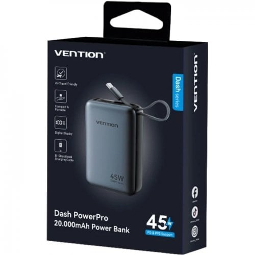 Powerbank Vention 20000mAh 45W (FHGH0) Gray купить в Украине | Telemart фото