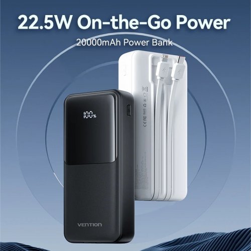 Powerbank Vention 20000mAh 22.5W (FHPB0) Black купити в Україні | Telemart фото