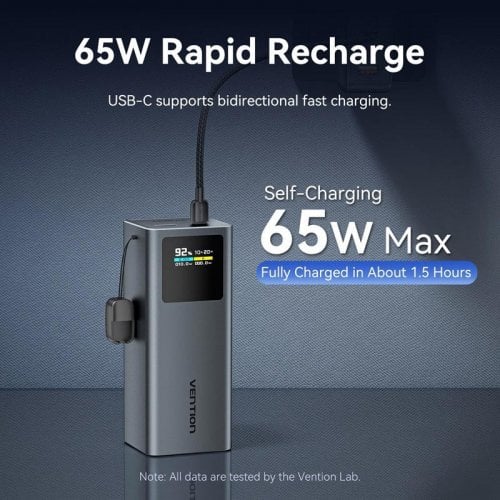 Powerbank Vention 20000mAh 100W (FKCH0) Black купить в Украине | Telemart фото