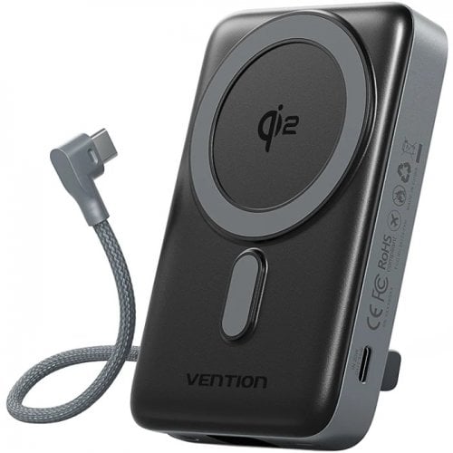 Powerbank Vention Magnetic Wireless 10000mAh 35W (FKHH0) Gray купити в Україні | Telemart фото