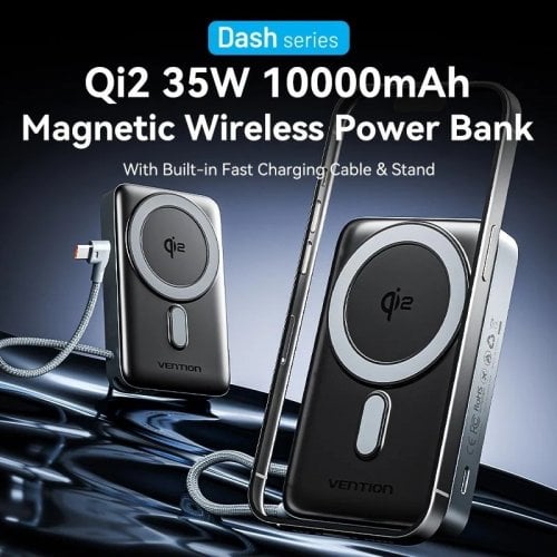 Powerbank Vention Magnetic Wireless 10000mAh 35W (FKHH0) Gray купити в Україні | Telemart фото