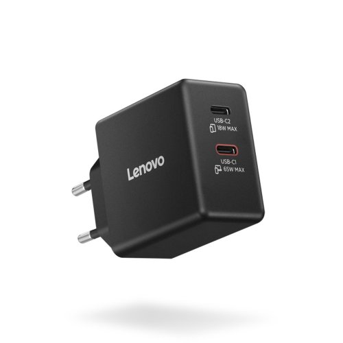 Зарядное устройство для ноутбука Lenovo GaN 2 x USB Type-C 65W (40AW065BEU) Black купить в Украине | Telemart фото