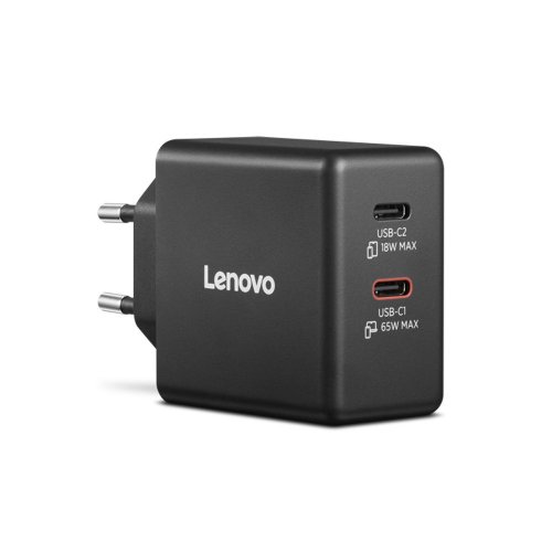 Зарядное устройство для ноутбука Lenovo GaN 2 x USB Type-C 65W (40AW065BEU) Black купить в Украине | Telemart фото