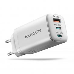 Мережевий зарядний пристрій AXAGON GaN USB + 2 x USB Type-C 65W (ACU-DPQ65W) White