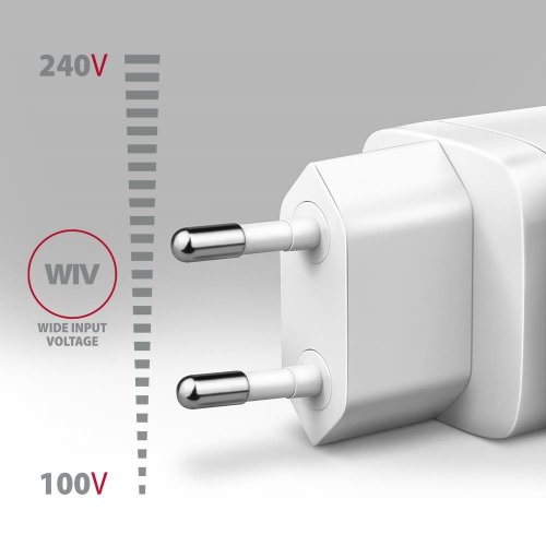 Мережевий зарядний пристрій AXAGON GaN USB + 2 x USB Type-C 65W (ACU-DPQ65W) White купити в Україні | Telemart фото