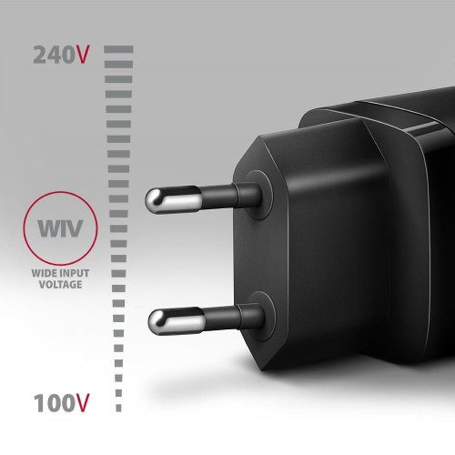 Мережевий зарядний пристрій AXAGON USB + USB Type-C 20W (ACU-PQ20) Black купити в Україні | Telemart фото