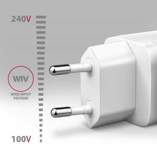 Мережевий зарядний пристрій AXAGON USB + USB Type-C 20W (ACU-PQ20W) White купити в Україні | Telemart фото