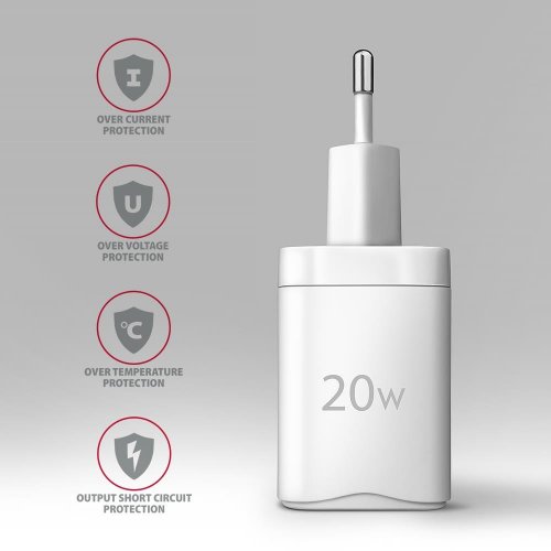Мережевий зарядний пристрій AXAGON USB + USB Type-C 20W (ACU-PQ20W) White купити в Україні | Telemart фото