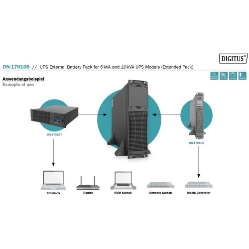 ИБП Digitus Battery Module for 6/10kVA UPS (DN-170108) купить в Украине | Telemart фото