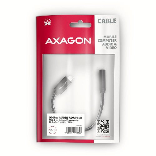 Адаптер AXAGON USB Type-C to 3.5mm 0.1m (ADA-HC) Black купить в Украине | Telemart фото