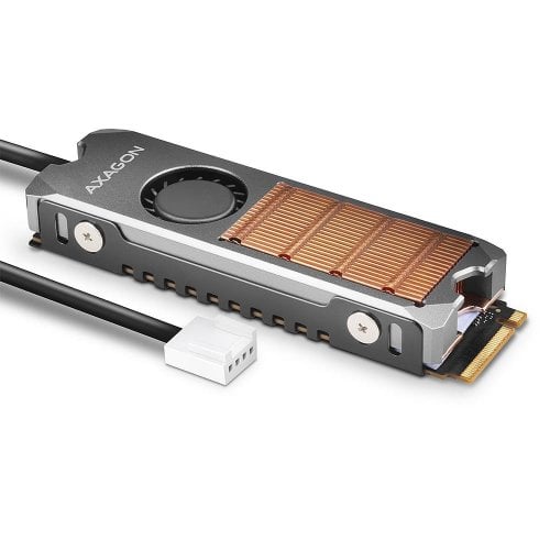 Радиатор с вентилятором для SSD AXAGON M.2 2280 SSD Heatsink with Fan (CLR-M2FAN) Silver купить в Украине | Telemart фото