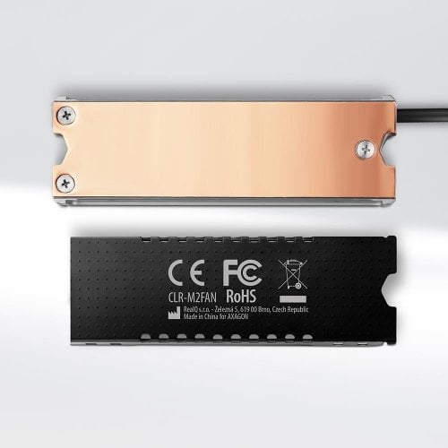 Радиатор с вентилятором для SSD AXAGON M.2 2280 SSD Heatsink with Fan (CLR-M2FAN) Silver купить в Украине | Telemart фото