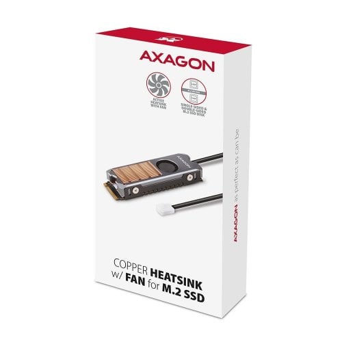Радиатор с вентилятором для SSD AXAGON M.2 2280 SSD Heatsink with Fan (CLR-M2FAN) Silver купить в Украине | Telemart фото