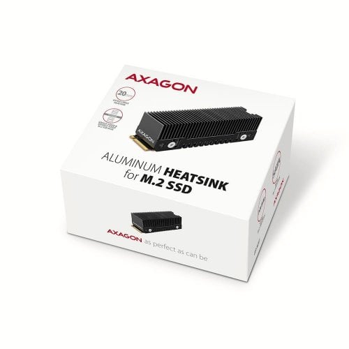 Радіатор для SSD AXAGON M.2 2280 SSD Heatsink 24 mm (CLR-M2XT) Black/Grey купити в Україні | Telemart фото