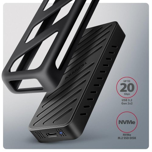Зовнішня кишеня AXAGON M.2 SSD NVME Enclosure USB 3.2 Type-C (EEM2-20G) Black купити в Україні | Telemart фото