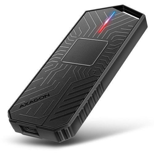 Зовнішня кишеня AXAGON M.2 SSD NVME/SATA Enclosure RGB USB 3.2 Type-C (EEM2-GAM) Black купити в Україні | Telemart фото