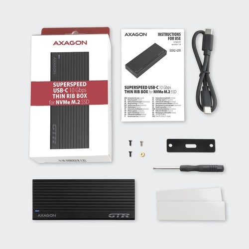 Внешний карман AXAGON M.2 SSD NVME Enclosure USB 3.2 Type-C (EEM2-GTR) Black купить в Украине | Telemart фото