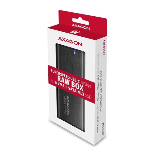 Зовнішня кишеня AXAGON M.2 SSD NVME/SATA Enclosure USB 3.2 Type-C (EEM2-SB2) Black купити в Україні | Telemart фото