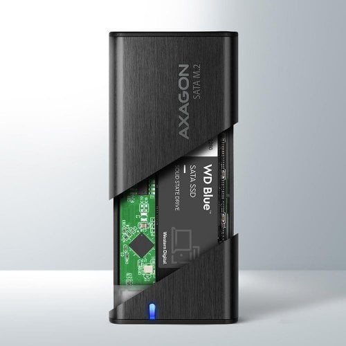 Зовнішня кишеня AXAGON M.2 SSD SATA Enclosure USB 3.2 Type-C (EEM2-SBC) Black купити в Україні | Telemart фото