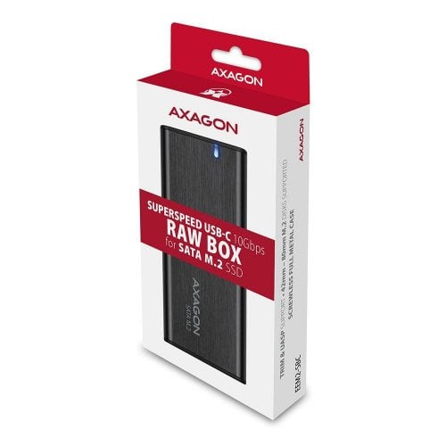 Зовнішня кишеня AXAGON M.2 SSD SATA Enclosure USB 3.2 Type-C (EEM2-SBC) Black купити в Україні | Telemart фото