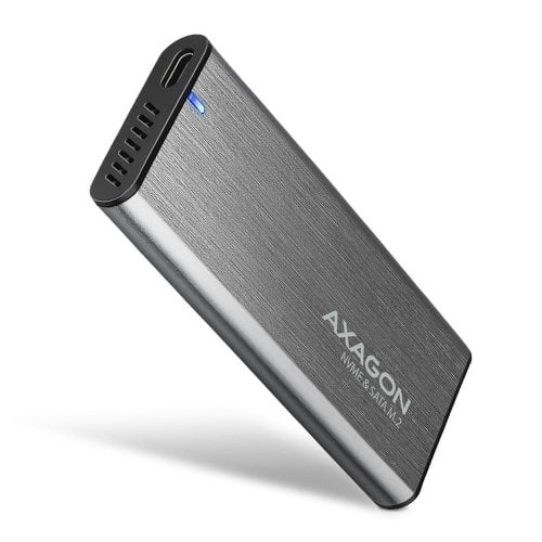 Зовнішня кишеня AXAGON M.2 SSD NVME/SATA Enclosure USB 3.2 Type-C (EEM2-SG2) Silver купити в Україні | Telemart фото