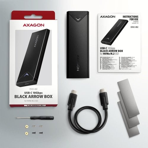 Зовнішня кишеня AXAGON M.2 SSD NVME Enclosure USB 3.2 Type-C (EEM2-UB2) Black купити в Україні | Telemart фото