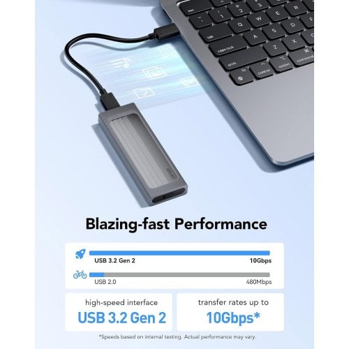 Зовнішня кишеня Lexar E300 M.2 SSD NVME Enclosure USB 3.2 Type-C (LPAE300-RNBNG) Silver купити в Україні | Telemart фото