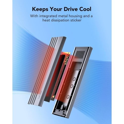 Зовнішня кишеня Lexar E300 M.2 SSD NVME Enclosure USB 3.2 Type-C (LPAE300-RNBNG) Silver купити в Україні | Telemart фото