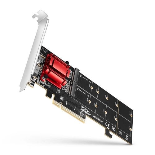 RAID-контролер PCIe для M.2 NVMe AXAGON PCIe x8 to 2x M.2 NVME RAID Controller (PCEM2-ND) Black/Red купити в Україні | Telemart фото