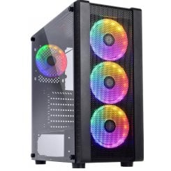 Корпус QUBE Storm Color LED Tempered Glass без БП (STORM_F5NU3) Black (Відновлено продавцем, 917315)