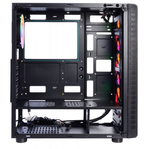 Корпус QUBE Storm Color LED Tempered Glass без БП (STORM_F5NU3) Black (Відновлено продавцем, 917315) купити в Україні | Telemart фото