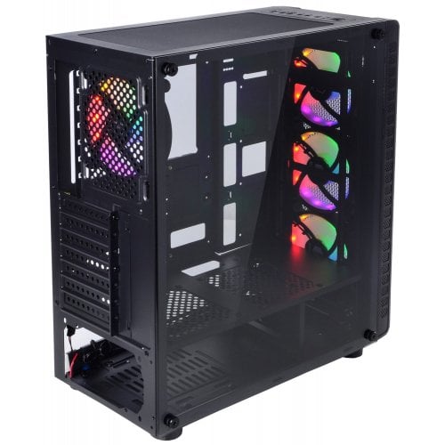 Корпус QUBE Storm Color LED Tempered Glass без БП (STORM_F5NU3) Black (Відновлено продавцем, 917315) купити в Україні | Telemart фото