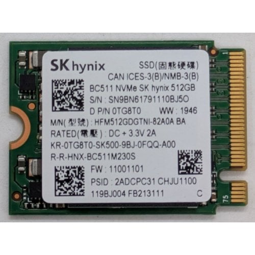 Ssd-диск Hynix BC511 512GB M.2 (2230 PCI-E) (HFM512GDGTNI-82A0A BA) (Восстановлено продавцом, 917483) купить в Украине | Telemart фото