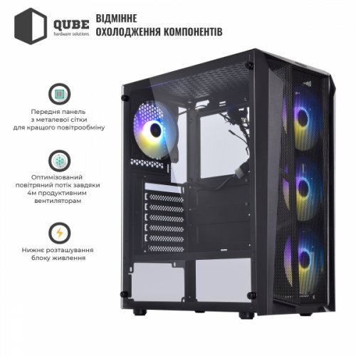 Корпус QUBE BREEZE Black (BREEZE_F5NU3) (Восстановлено продавцом, 917545) купить в Украине | Telemart фото
