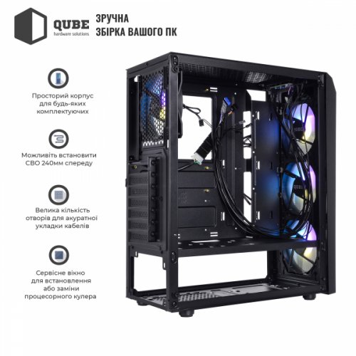 Корпус QUBE BREEZE Black (BREEZE_F5NU3) (Восстановлено продавцом, 917545) купить в Украине | Telemart фото