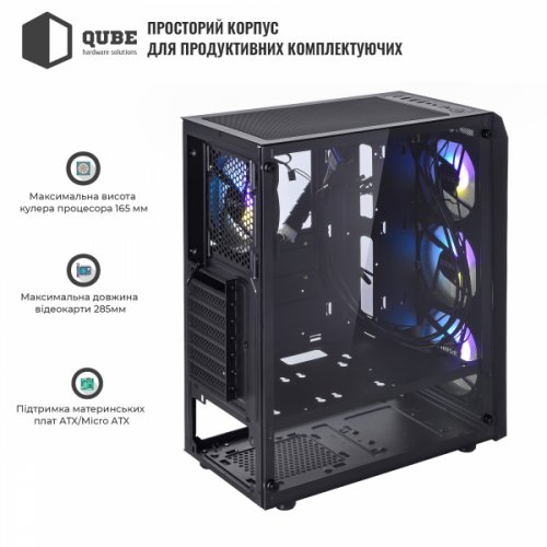Корпус QUBE BREEZE Black (BREEZE_F5NU3) (Восстановлено продавцом, 917545) купить в Украине | Telemart фото