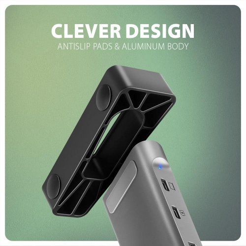 USB-хаб AXAGON USB Type-C 9 in 1 (HMC-10HLS) Grey купити в Україні | Telemart фото