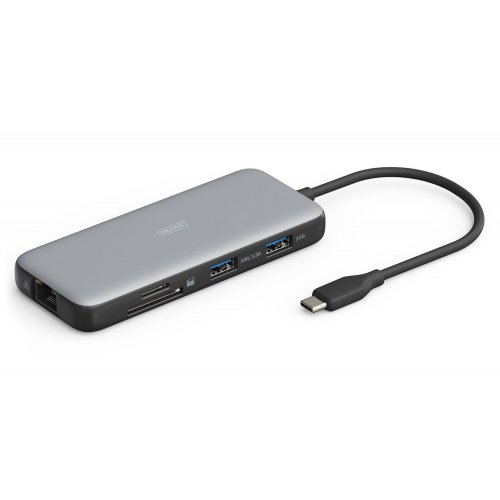 Док-станція Digitus Docking Station USB Type-C 8 in 1 (DA-70915) Black/Grey купити в Україні | Telemart фото