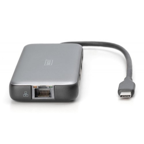Док-станція Digitus Docking Station USB Type-C 8 in 1 (DA-70915) Black/Grey купити в Україні | Telemart фото