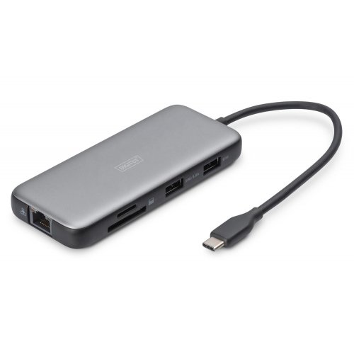 Док-станція Digitus Docking Station USB Type-C 8 in 1 (DA-70915) Black/Grey купити в Україні | Telemart фото