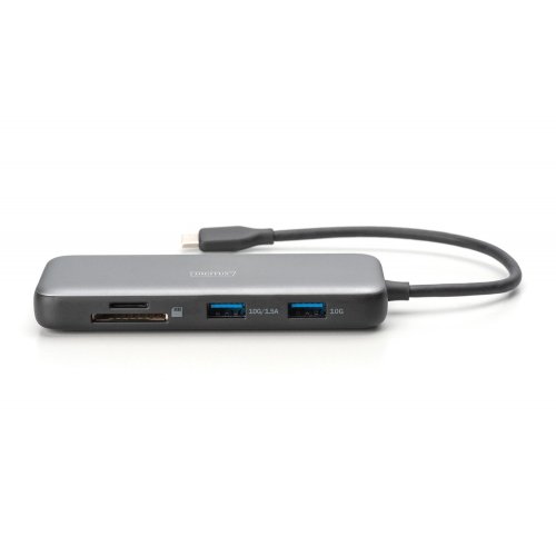 Док-станція Digitus Docking Station USB Type-C 8 in 1 (DA-70915) Black/Grey купити в Україні | Telemart фото
