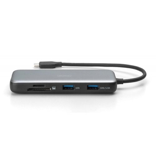 Док-станція Digitus Docking Station USB Type-C 7 in 1 (DA-70914) Black/Grey купити в Україні | Telemart фото