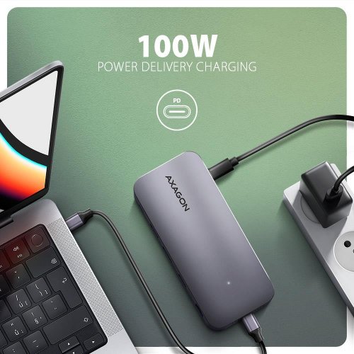 USB-хаб AXAGON Gen2Combo USB Type-C 12 in 1 (HMC-12GM2) Grey купити в Україні | Telemart фото